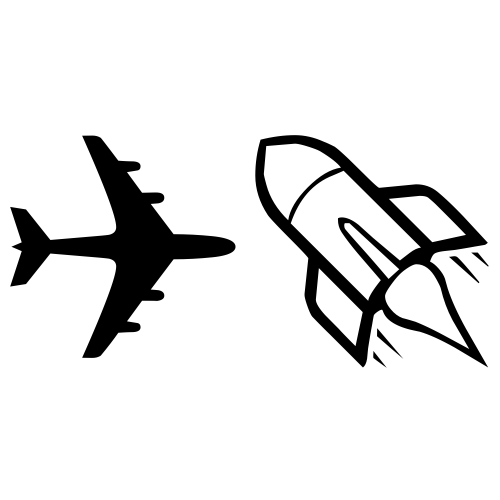 ✈🚀 Emoji Domain black and white Symbola rendering